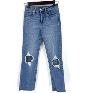 Levi Strauss & Co Women's 724 High Rise Straight Ripped Jeans‎ Pocket Denim Size